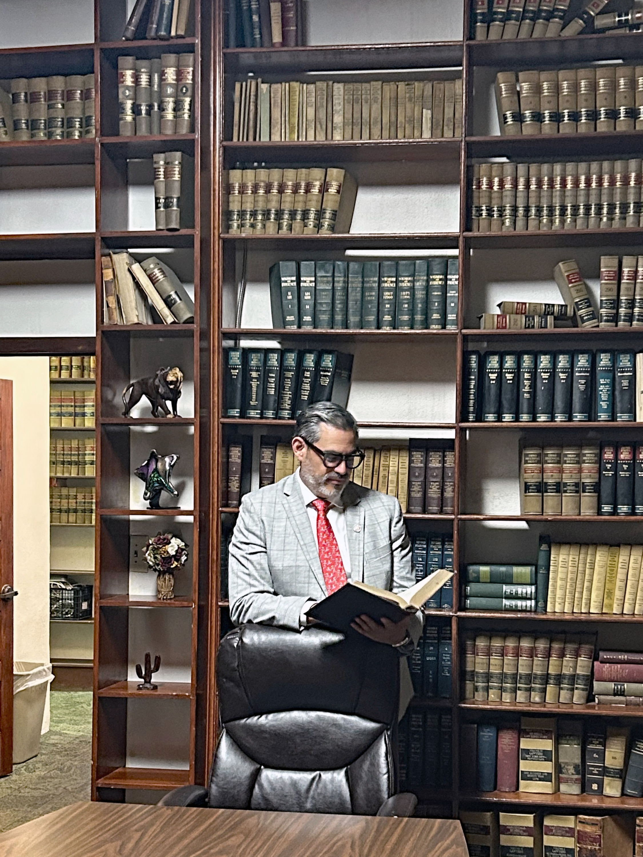 Judge Lopez in Law Library Historic Courthouse in Nogales AZ